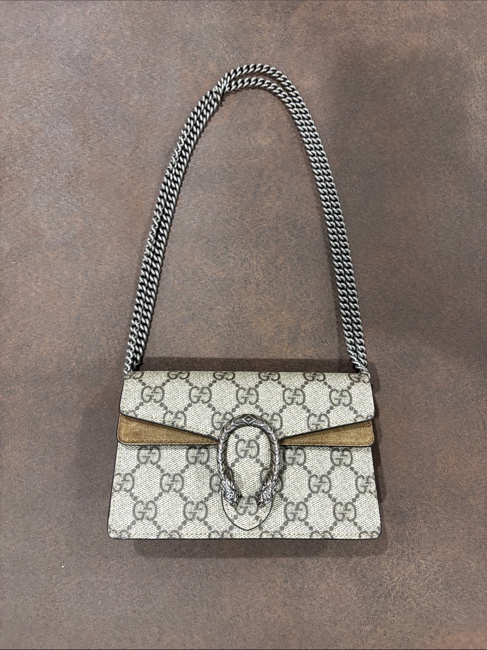 Gucci Beige GG Dionysus Supreme Super Mini Bag